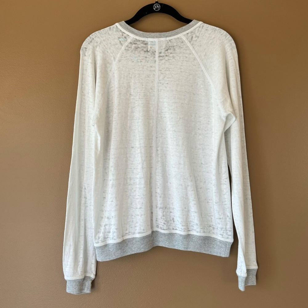 Monrow Vintage Lightweight Semi-sheer Long Sleeved Top Sweatshirt Crewneck S - Picture 5 of 7
